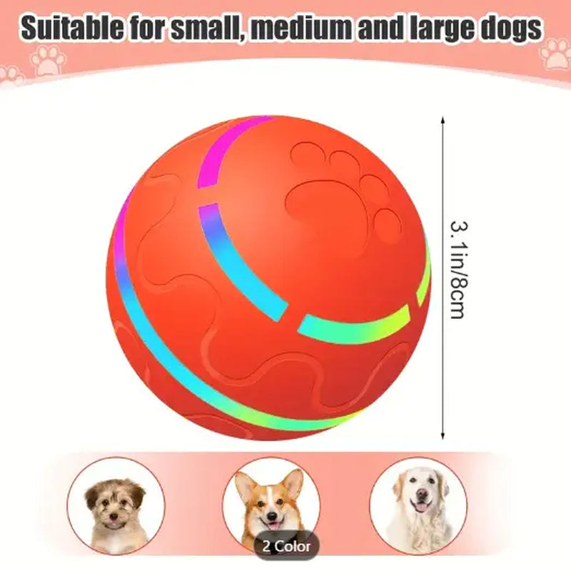 1Pc Pet Ball for Dogs, Interactive Automatic Moving Toys with LED Flash Ball