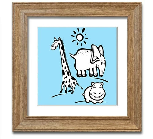 Sunny Baby Blue Animal Kingdom Framed Print