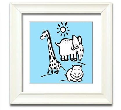 Sunny Baby Blue Animal Kingdom Framed Print