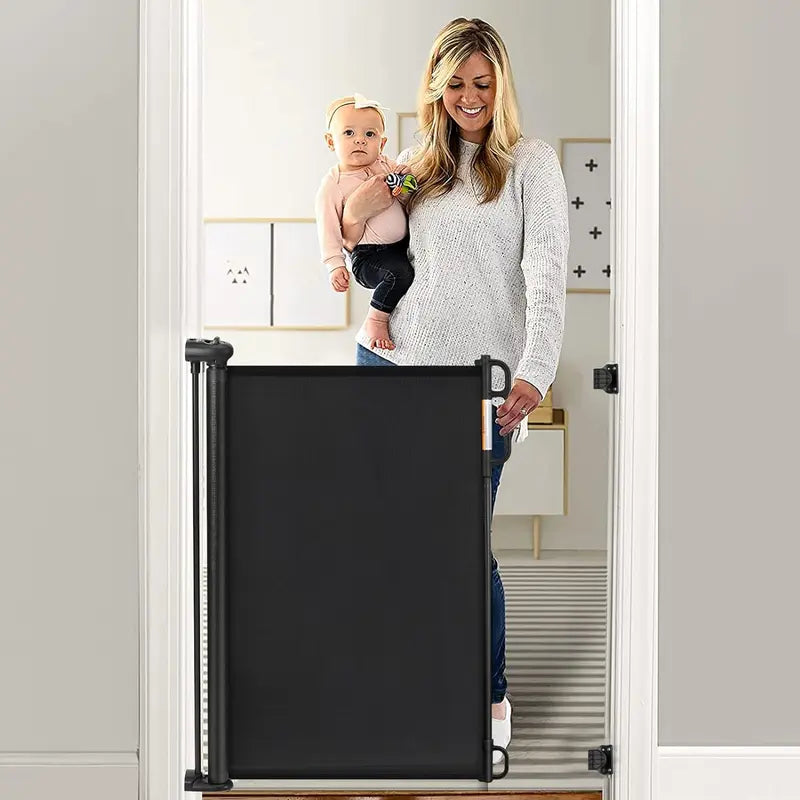 Momcozy Retractable Baby Gate, 33" Tall, Extends up to 55" Wide, Child Safety Baby Gates for Stairs, Doorways, Hallways, Indoor, Outdoor, 1 Count
