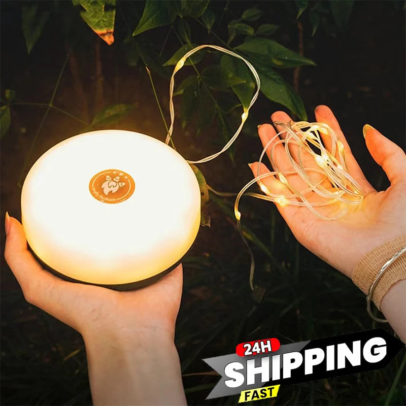 LED Camping Lamp Strip Atmosphere 10M Length Waterproof Recyclable Light Belt Outdoor Garden Decoration Lamp for Tent Room