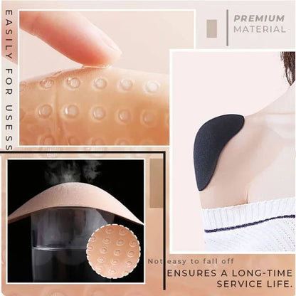 1Pair Invisible Detachable Breathable Silicone Shoulder Pad for Woman Shoulder Enhancer Reusable Self-Adhesive Clothing