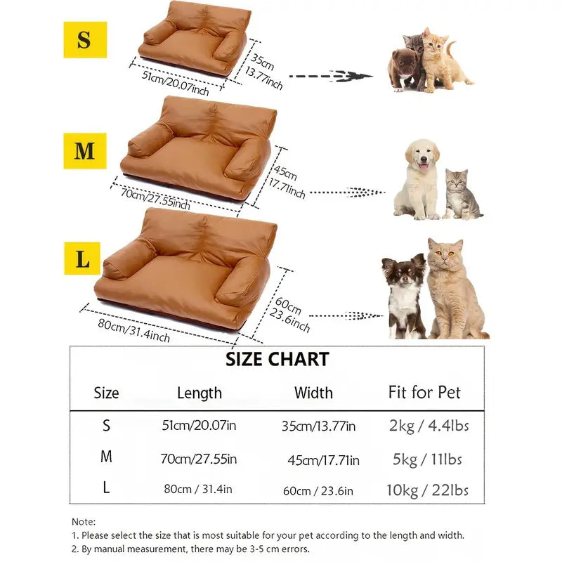 Soft Pet Sofa Bed (1 Piece), Waterproof Non-Slip Pet Sofa Pet Couch for Dogs & Cats, Pet Supplies (It Is Recommended to Take One Size Larger)