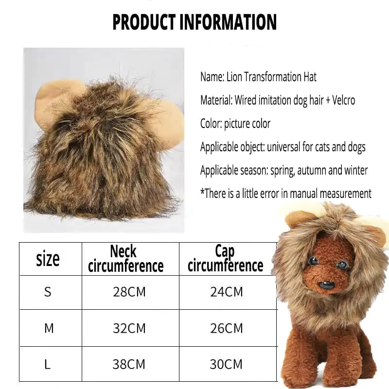 Majestic Lion Mane Pet Costume