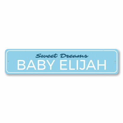 Dreamy Baby Name Plaque - Personalized Metal Sign