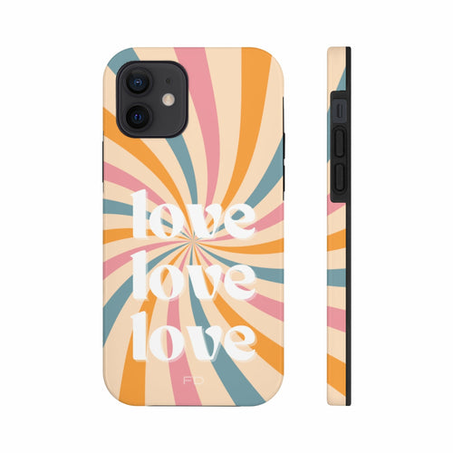 Retro Love iPhone Case: Lightweight, Impact Resistant, Wireless Charging Ready