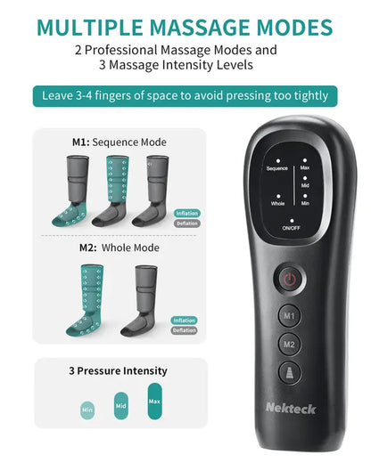Nekteck Leg Massager with Air Compression, Foot and Calf Massage Machine for Circulation and Relaxation