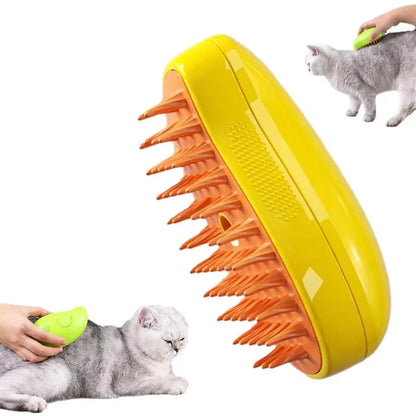 Spring 3 in 1 Pet Steam Brush, 1 Piece Pet Hair Removal Brush, Pet Grooming Brush for Dog & Cat, Cat Hair Brush for Removing Tangles and Loose Hair, Pet Supplies