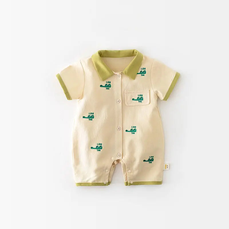 Crocodile Cutie Baby Summer Jumpsuit - Sun Protection and Style