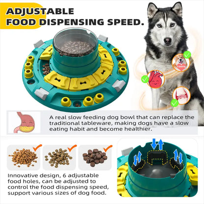 KADTC Interactive Dog Puzzle Toys for Boredom Stimulating Slow Food Feeder Bowl,Puppy Brain Mental Stimulation Mentally Toy Treat Dispenser Advanced Level 4 3 2 1 Small/Medium/Large Indoor Aggressive Chewers