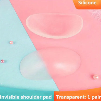 1Pair Invisible Detachable Breathable Silicone Shoulder Pad for Woman Shoulder Enhancer Reusable Self-Adhesive Clothing