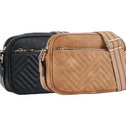 Women'S Spring Colorblock Quilted Crossbody Bag, Fashionable Pu Leather Zipper Shoulder Bag, Casual All-Match Commuter Bag for Work & Daily Use, Daily Clothing Decor