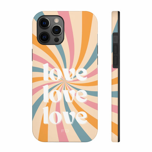 Retro Love iPhone Case: Lightweight, Impact Resistant, Wireless Charging Ready