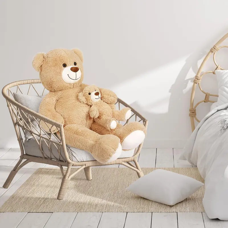 SNOWOLF 39”Giant Teddy Bear Mommy with Baby, Big Teddy Bear Stuffed Animal Plush Toy for Kids Girlfriend Gift for Party Baby Shower Valentine Christmas Brown