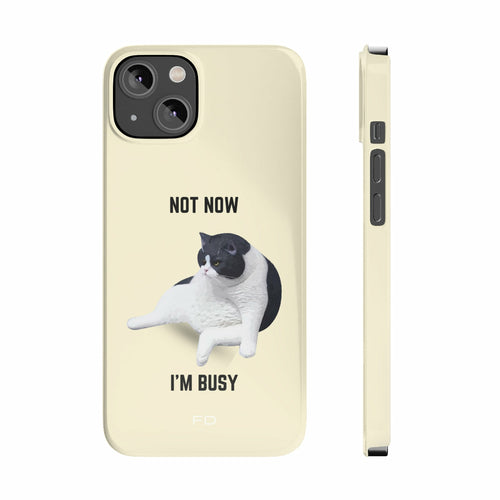Amusing Lazy Kitty Slim iPhone 14 Series Case