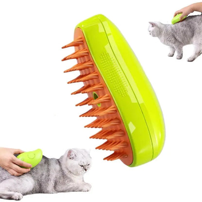 Spring 3 in 1 Pet Steam Brush, 1 Piece Pet Hair Removal Brush, Pet Grooming Brush for Dog & Cat, Cat Hair Brush for Removing Tangles and Loose Hair, Pet Supplies