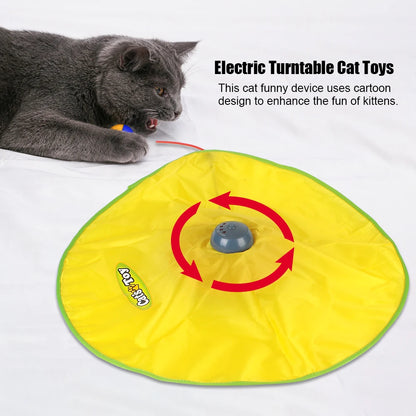 4 Speeds Motion Undercover Mouse Fabric Moving Feather Interactive Pet Toy for Cat Kitty Automatic Electric Cat Toy Plate