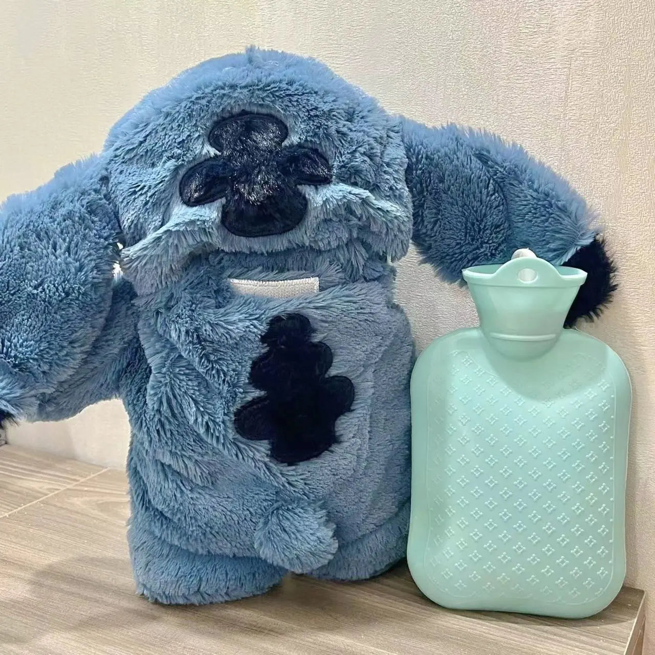 Stitch Plush Hot Water Bottle Set - Cozy Companion for Chilly Nights