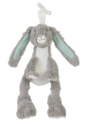 Whimsical Grey Rabbit Twine Plush Toy with Interactive Features