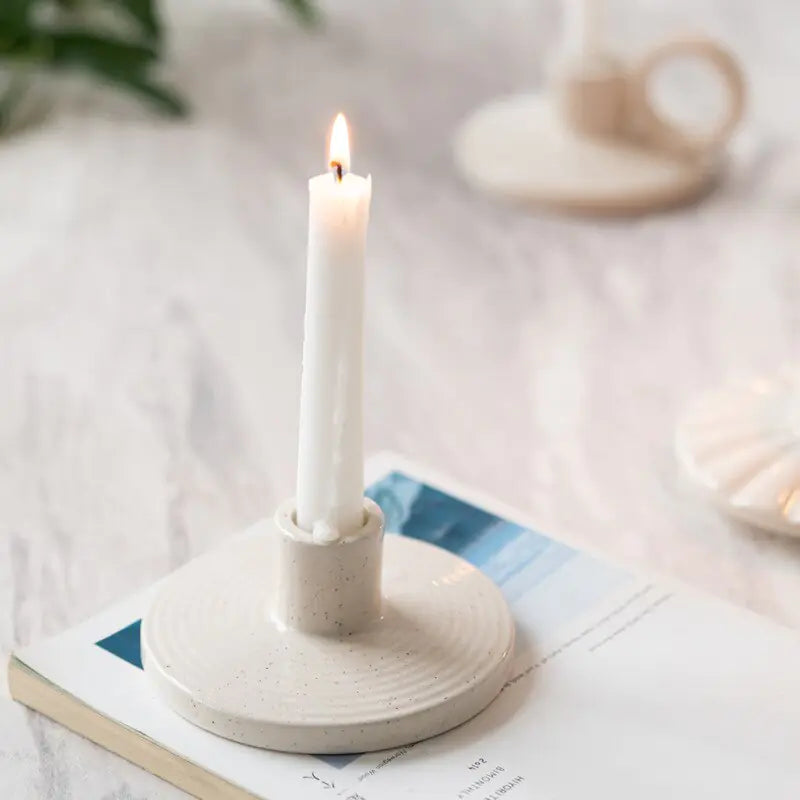 Elegant Scandinavian Ceramic Candle Holder