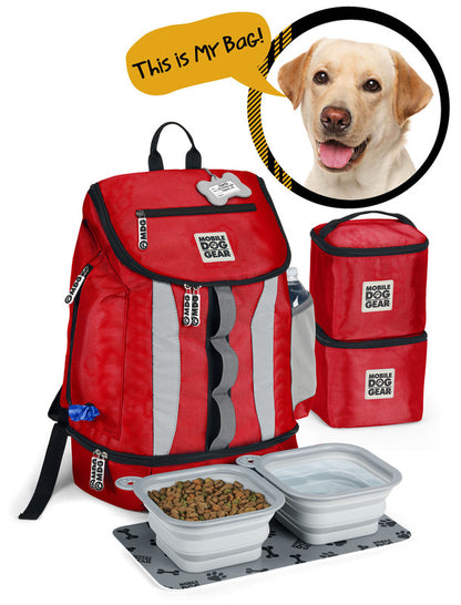 Week Away Pet Travel Backpack with Drop Bottom Compartment