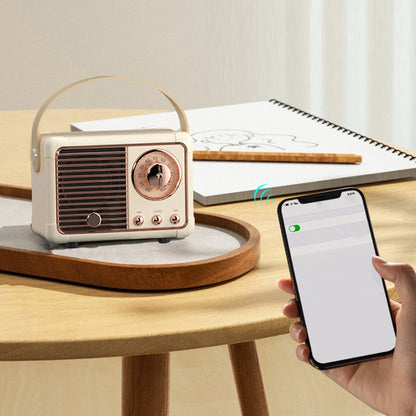 Retro Mini Bluetooth Speaker with FM Radio for Portable Sound Experience
