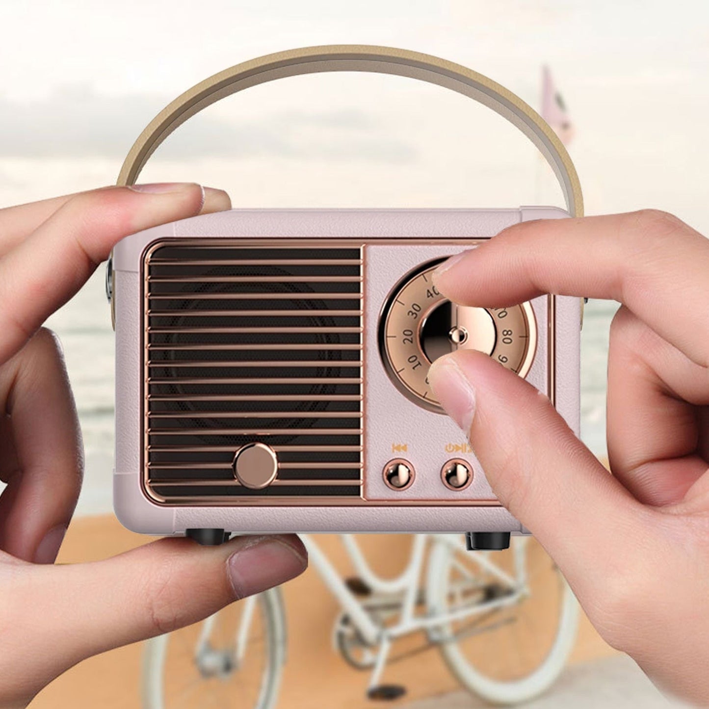 Retro Mini Bluetooth Speaker with FM Radio for Portable Sound Experience