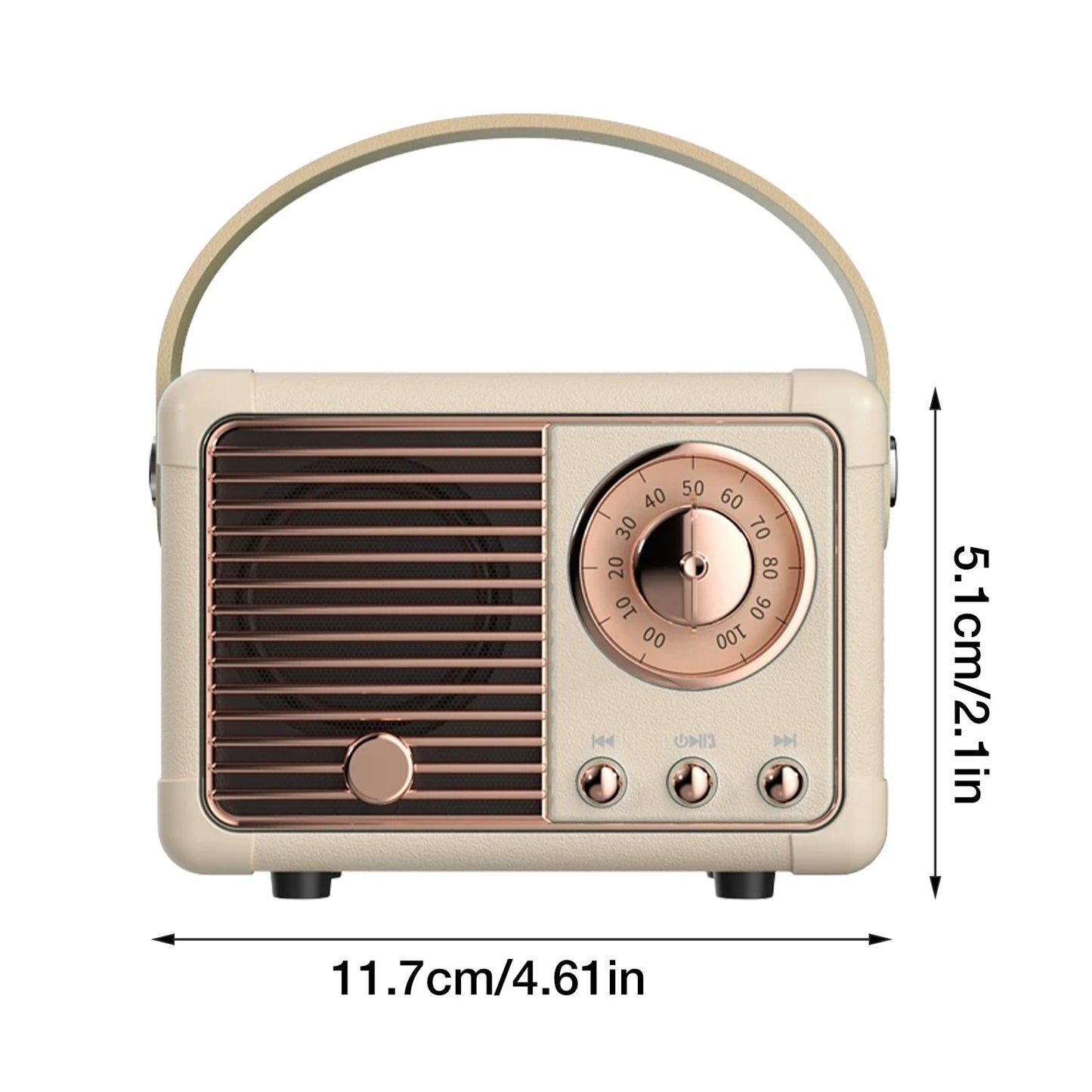 Retro Mini Bluetooth Speaker with FM Radio for Portable Sound Experience