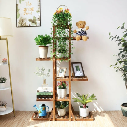 6 Tier Wooden Plant Shelf Stand for Indoor Home Decor