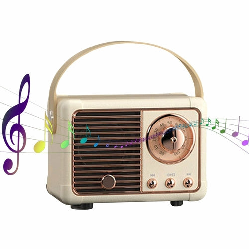 Retro Mini Bluetooth Speaker with FM Radio for Portable Sound Experience