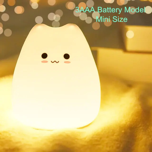 Whimsical Cat Night Light for Kids - Dreamy Bedtime Companion