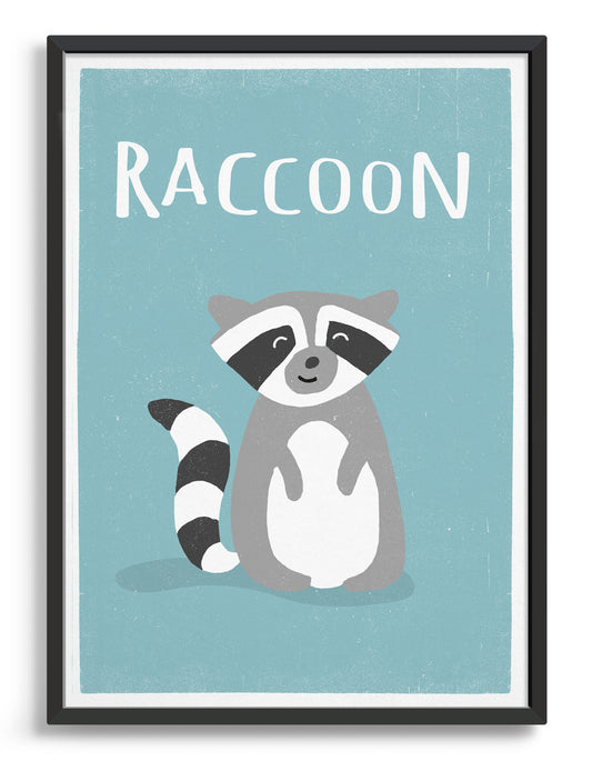 Wildlife Raccoon Poster for Nursery