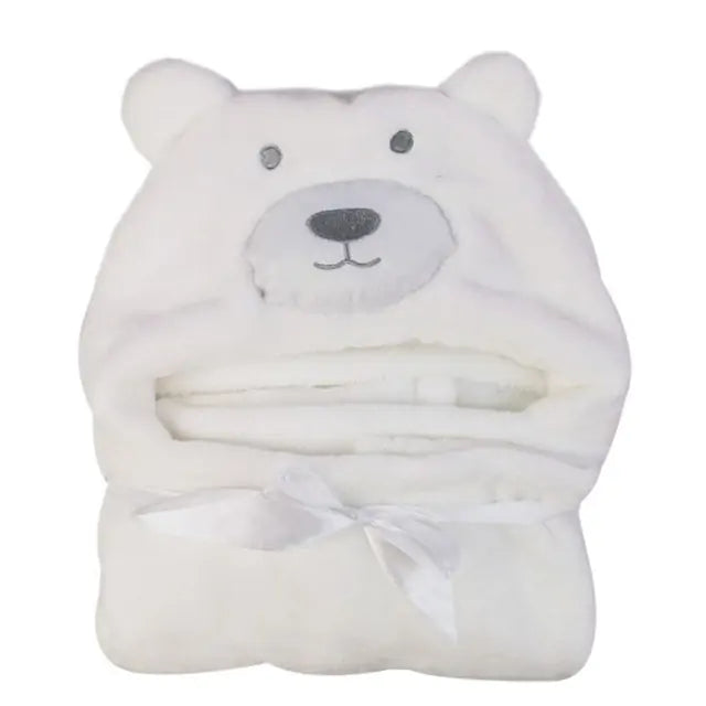 Cozy Bear Hooded Baby Bath Wrap