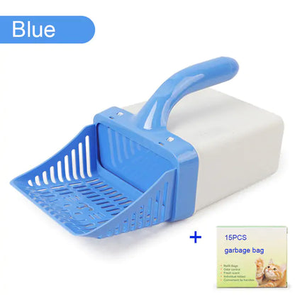 Cat Waste Scooper with Built-In Trash Can