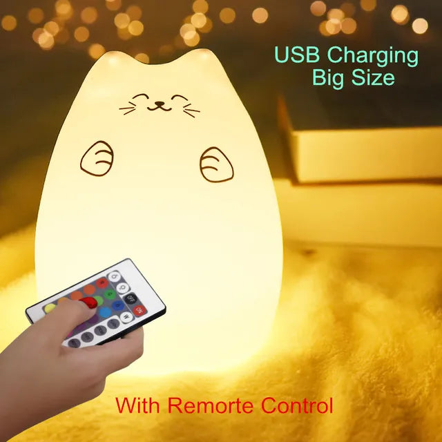 Feline Glow Remote-Controlled Night Light