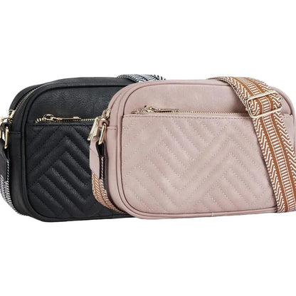 Women'S Spring Colorblock Quilted Crossbody Bag, Fashionable Pu Leather Zipper Shoulder Bag, Casual All-Match Commuter Bag for Work & Daily Use, Daily Clothing Decor
