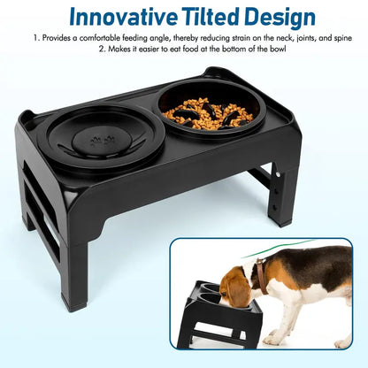 Liftable Pet Feeding Bowl, 1 Piece 2-In-1 Slow Feeding Elevated Dog Bowl, anti Spill Pet Feeder, Pet Feeding Supplies for Cat & Dog, Mother'S Day Gift