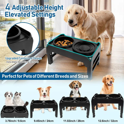Liftable Pet Feeding Bowl, 1 Piece 2-In-1 Slow Feeding Elevated Dog Bowl, anti Spill Pet Feeder, Pet Feeding Supplies for Cat & Dog, Mother'S Day Gift