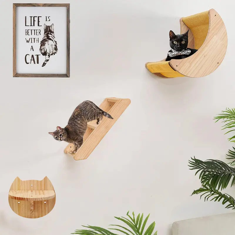 3Pcs Wooden Cat Scratching Board, Cat Climbing Frame, Cat Scratching Post, Cat Furniture Supplies