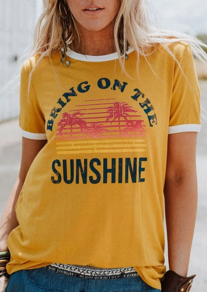 Sunshine Embrace Plus Size Women's Summer Tee