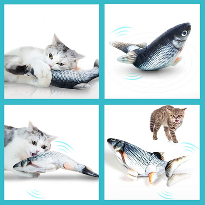 Interactive Flopping Fish Cat Toy with Touch Sensor for Playful Cats