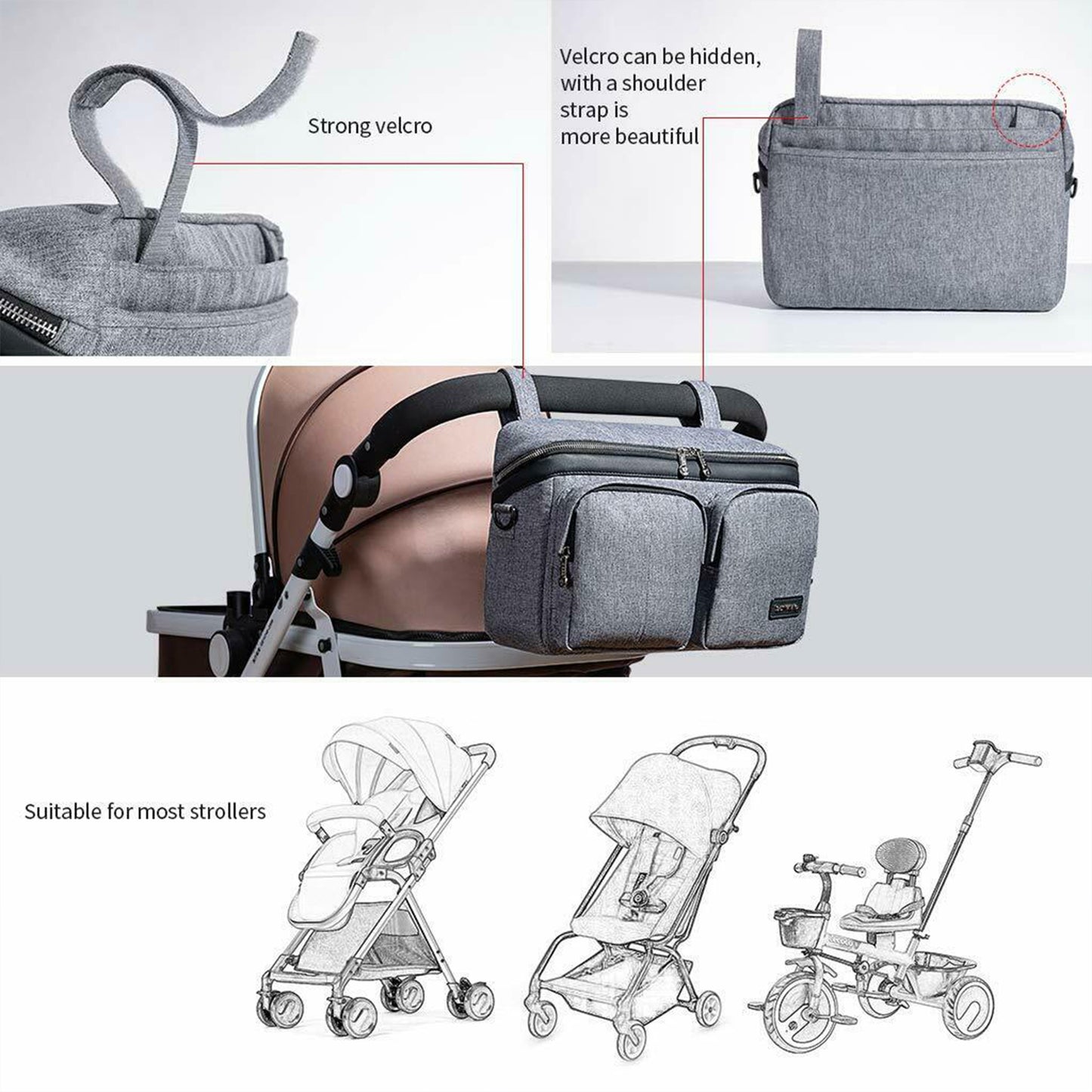 Ultimate Parenting Companion: Multi-Pocket Stroller Caddy