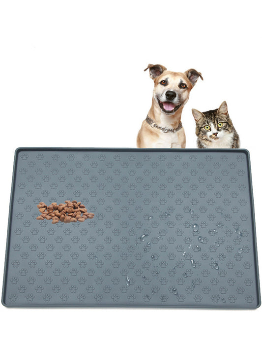 Pet Food and Water Silicone Mat - Non-Slip and Waterproof for Dogs and Cats
