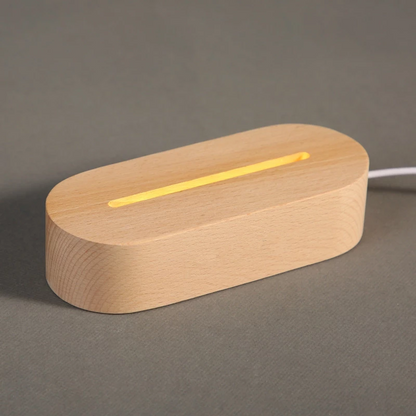 Wooden Base LED Desk Lamp with White Light Options and Message Board Kit
