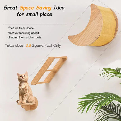 3Pcs Wooden Cat Scratching Board, Cat Climbing Frame, Cat Scratching Post, Cat Furniture Supplies