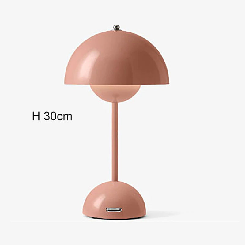 Mushroom Flower Bud LED Rechargeable Table Lamps Desk Lamp Touch Night Light for Bedroom Restaurant Cafe Modern Decoration Gifts
