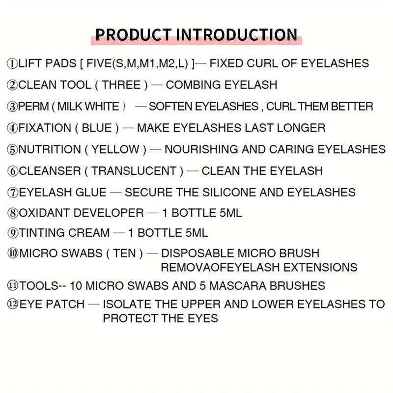 12Pcs/Set Eyelash Lift & Tint Kit, Trending Products, Long Lasting Semi-Permanent Eyebrow Lift & Perm Kit, DIY Hair Dying Tools Kit for Home & Beauty Salon Use