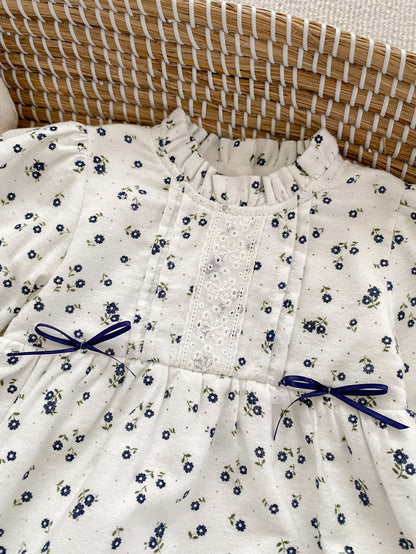 Winter Blossom Baby Girl Cotton Romper - Sizes 3-24M