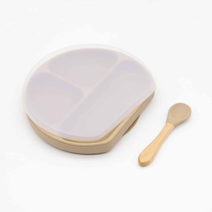 Silicone Baby Plate Set with Eco-Friendly Spoon for Mess-Free Meals