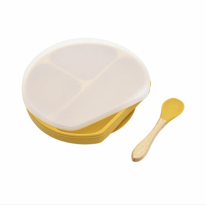 Silicone Baby Plate Set with Eco-Friendly Spoon for Mess-Free Meals